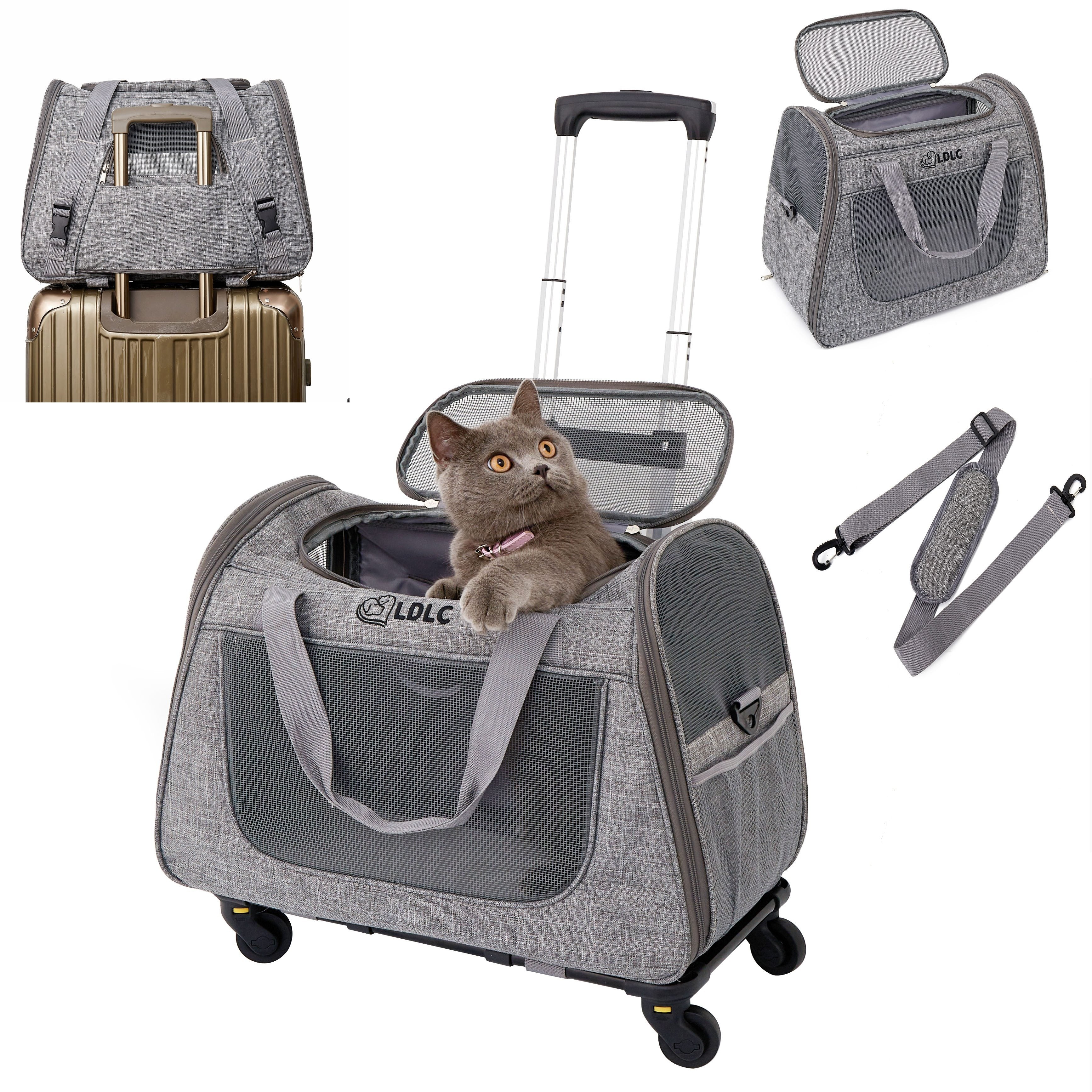 Pet Rolling Carrier with Detachable Wheels-1