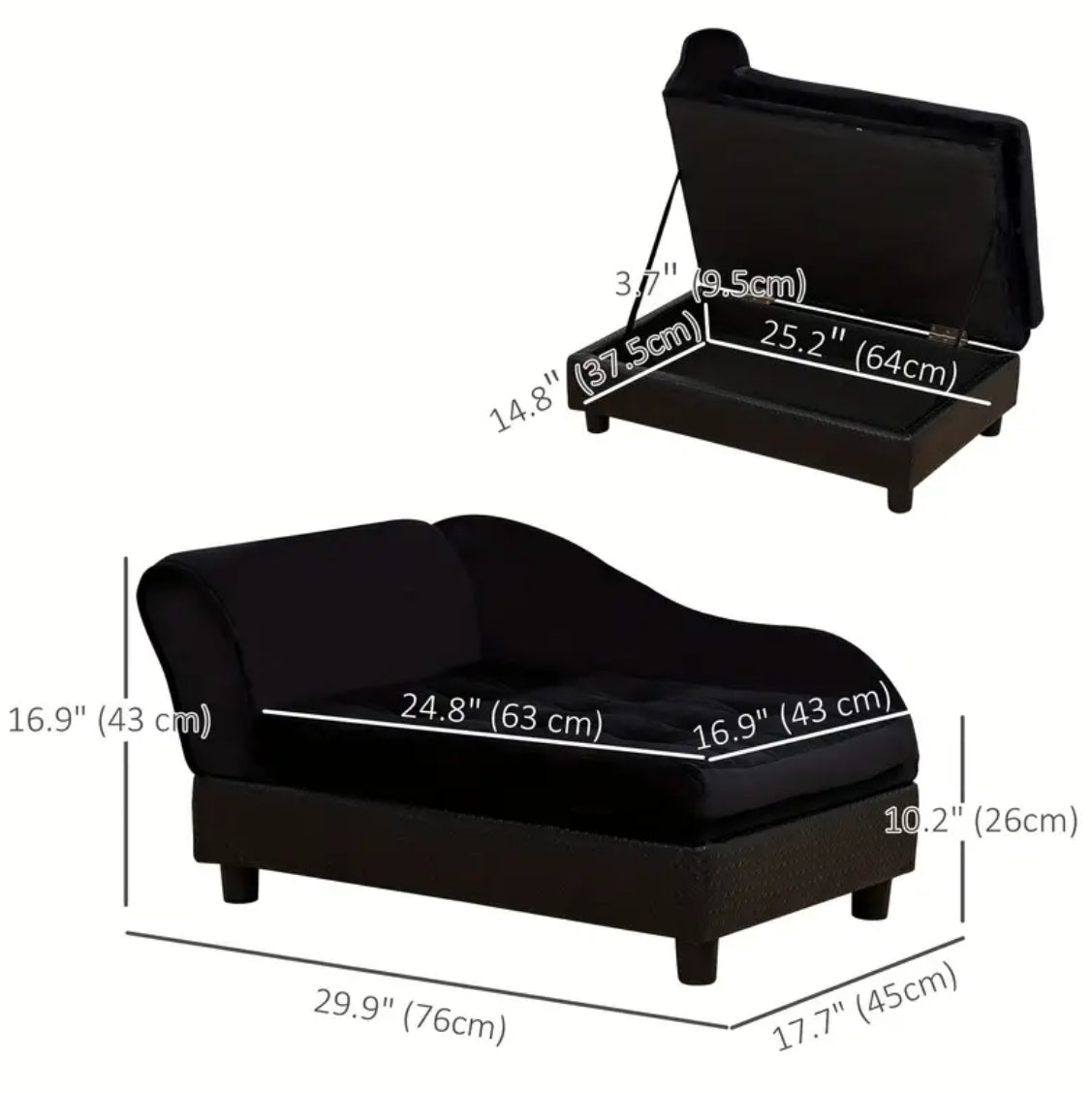 Baxter Dog Sofa Ottoman with Storage Doggy Haute Couture