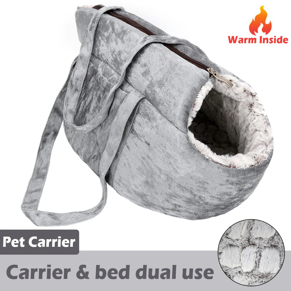 Dual Use Pet Carrier and Bed Handbag
