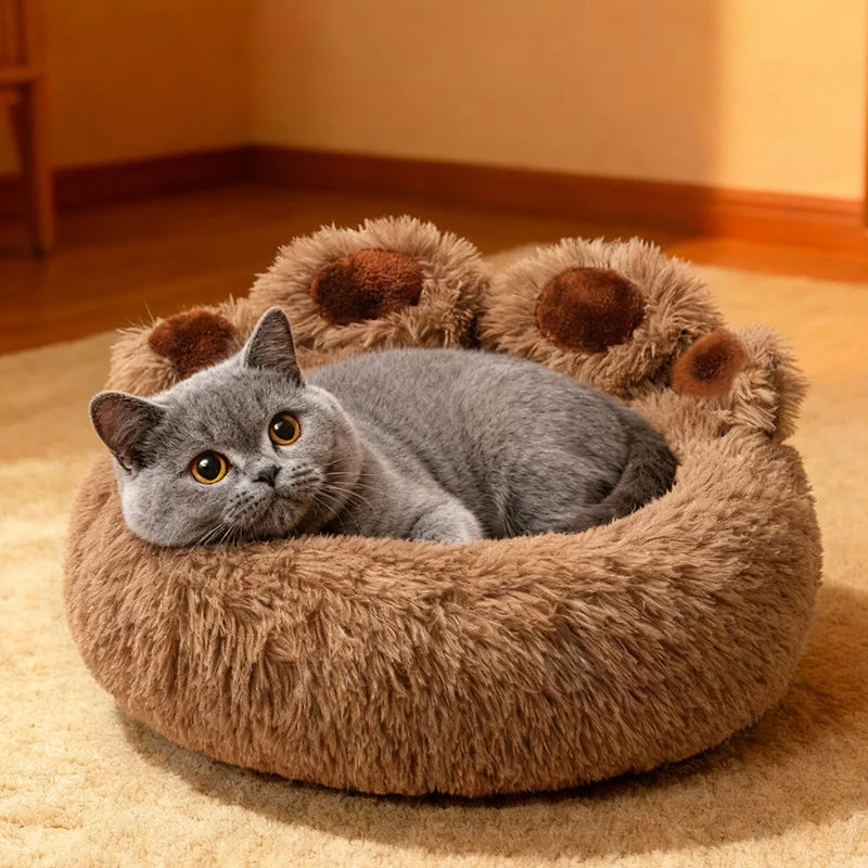 Paw-shaped Cozy Pet Bed for Small to Larger Pets