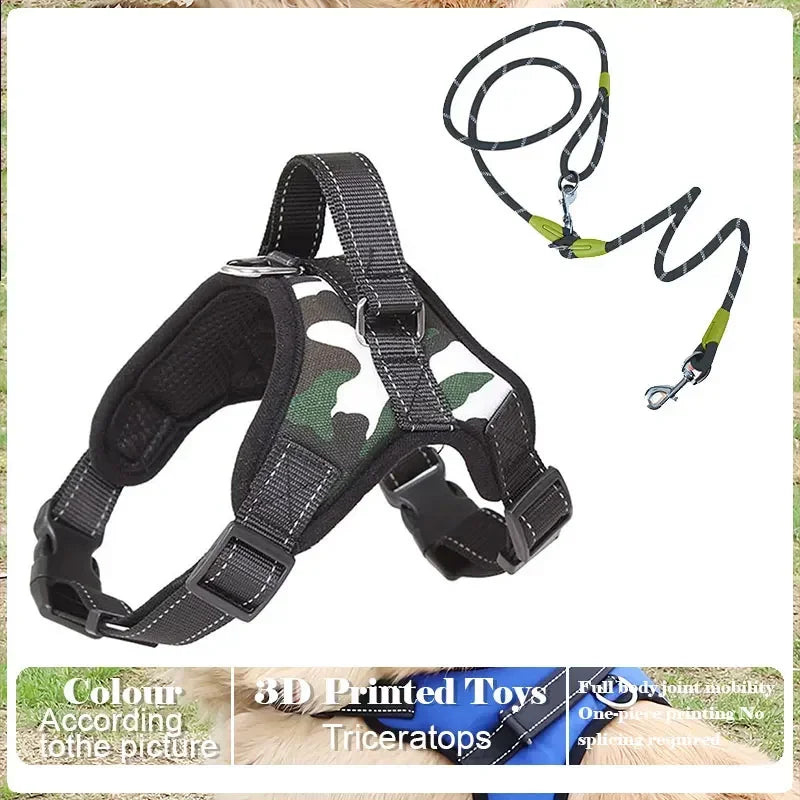 No Pull Adjustable Dog Harness And Leash Set Raining Cats and Dogs