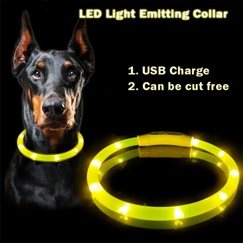 USB Rechargeable Light Up Dog Collar with LED