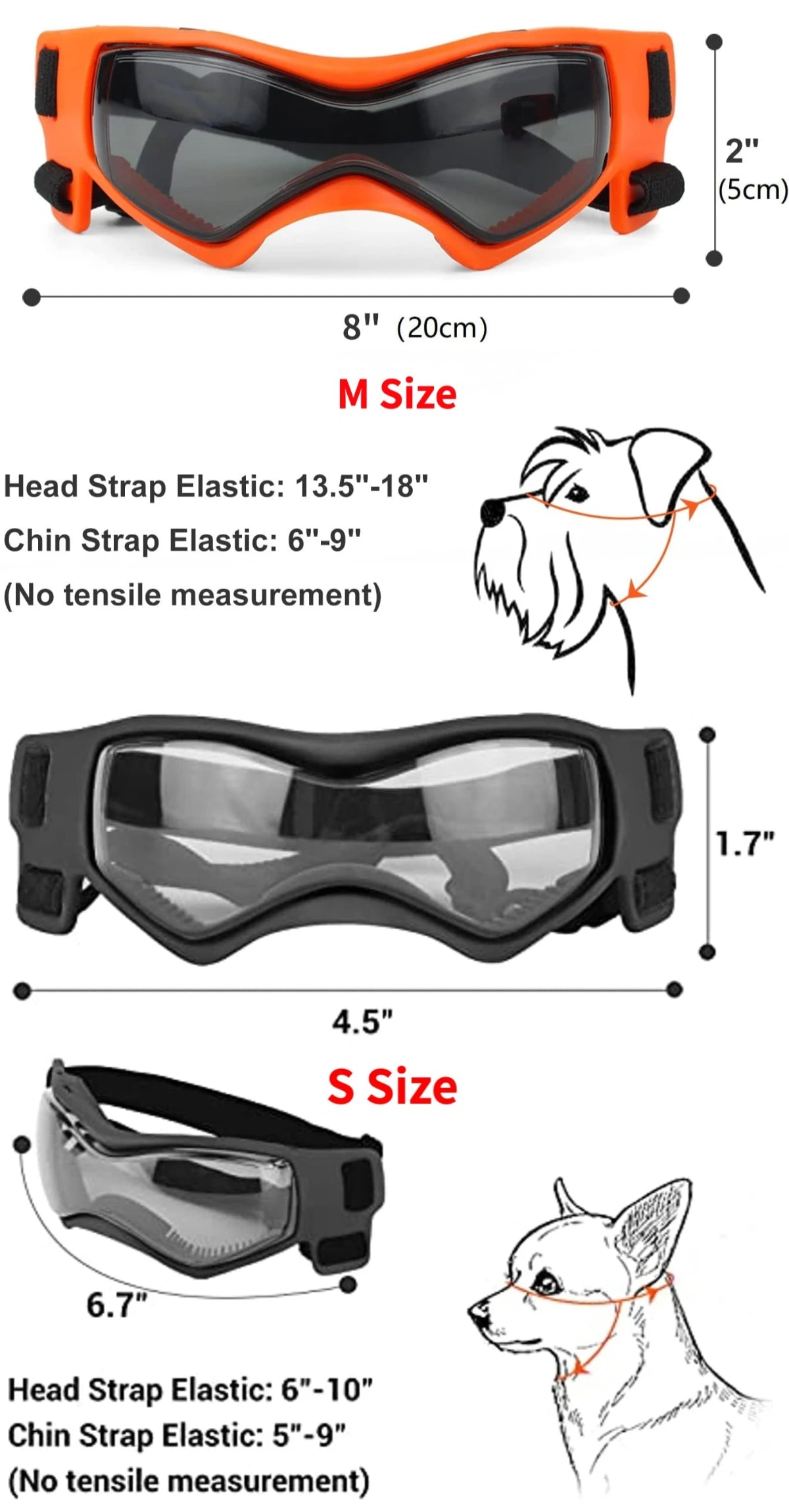 Protective Goggles for Small or Medium Breeds Raining Cats and Dogs