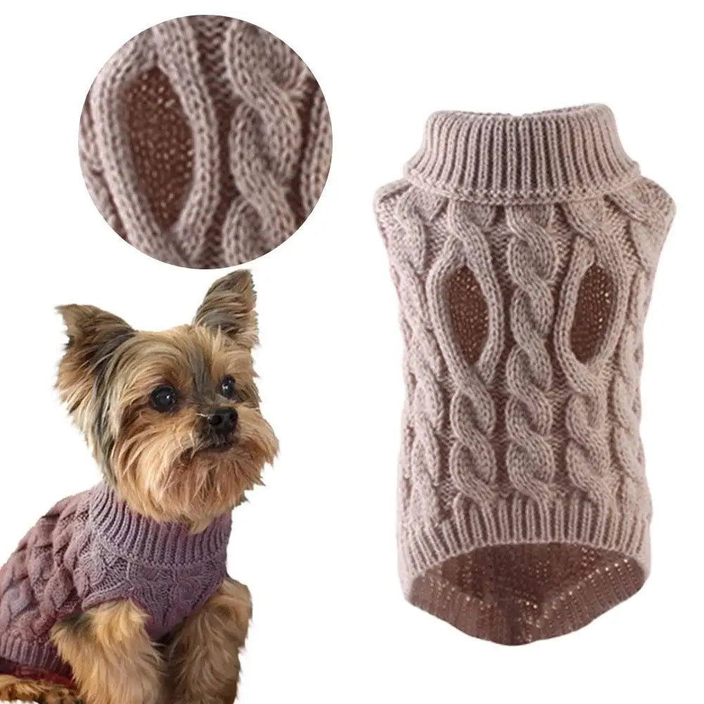 Cable Knit Sweater for Small Pets