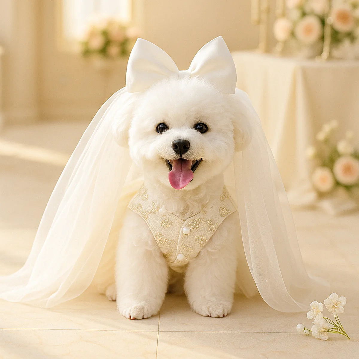 Elegant Chiffon Dress for Small Dogs