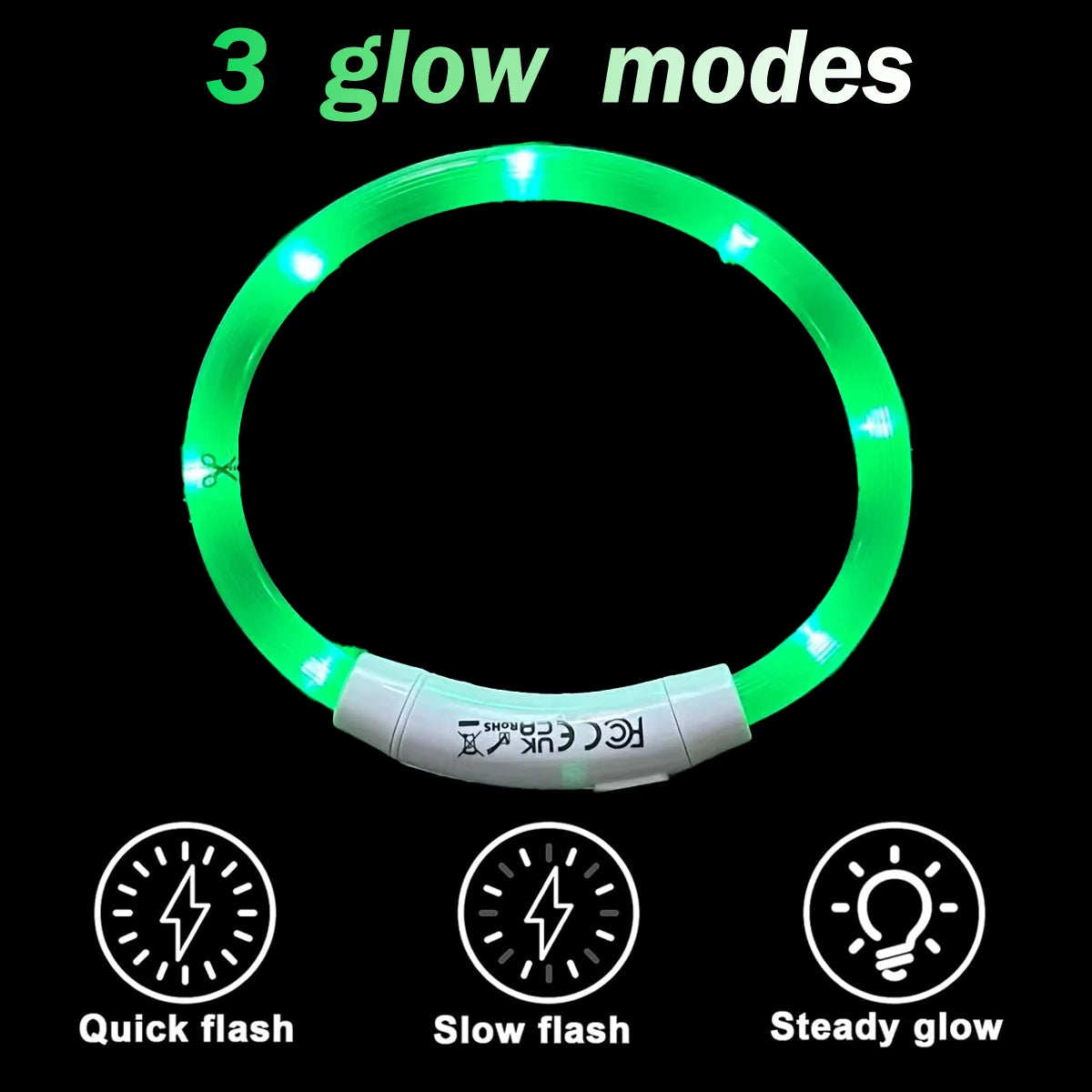 USB Rechargeable Light Up Dog Collar with LED