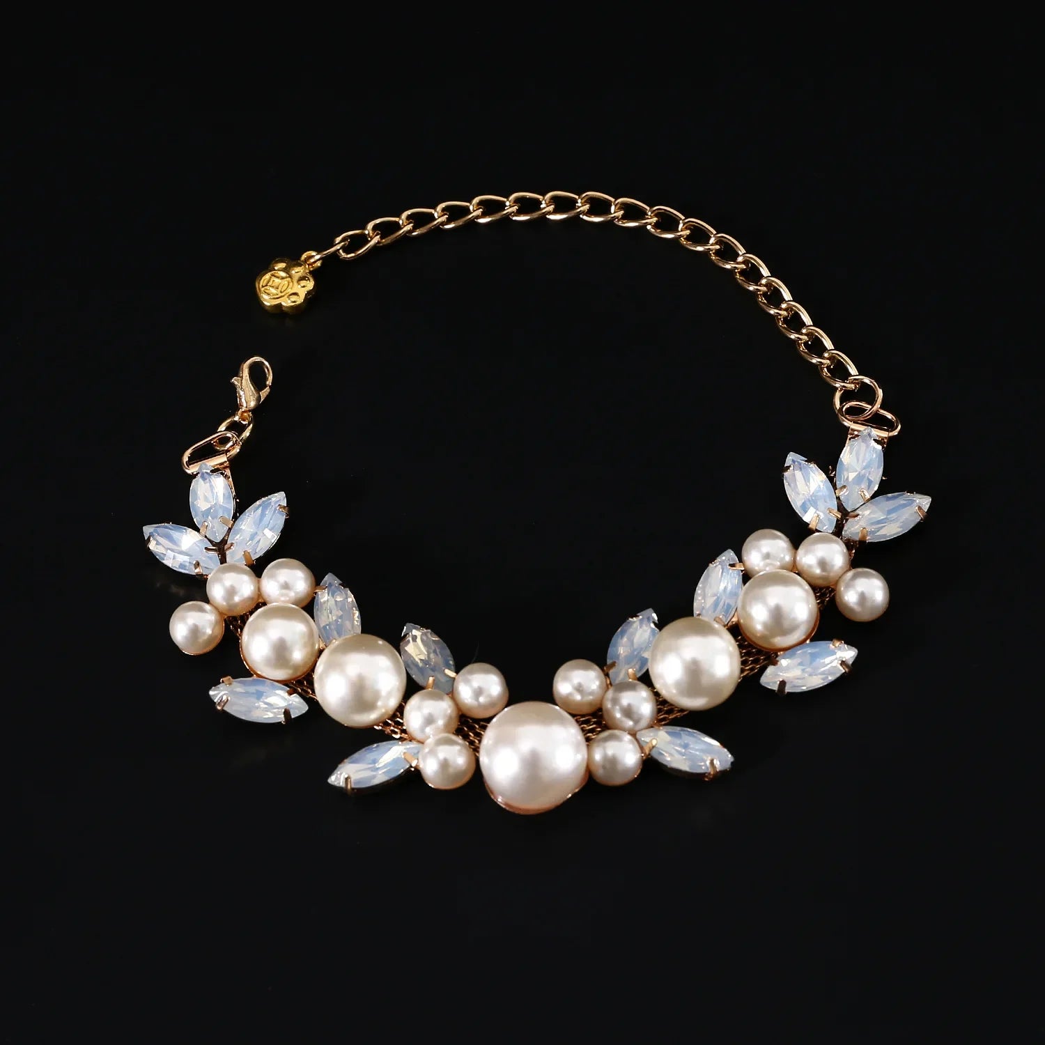 Pet Jeweled Necklace Collar with Rhinestones or Pearls