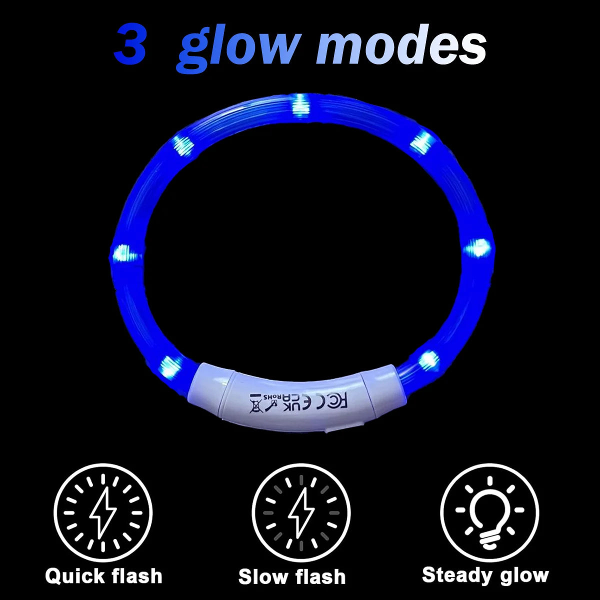 USB Rechargeable Light Up Dog Collar with LED