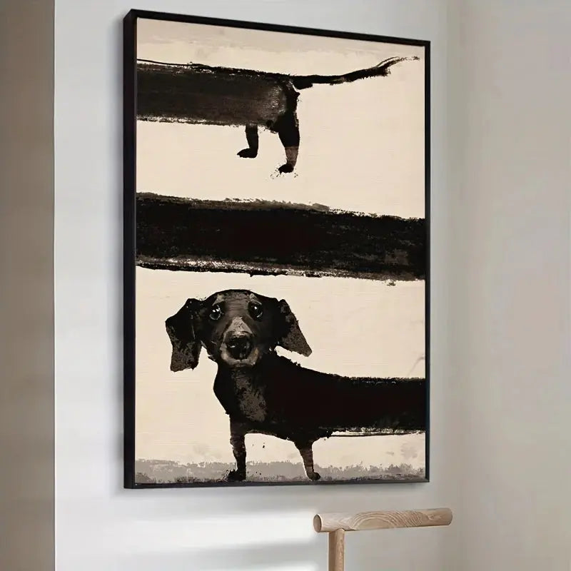Abstract Dachshund Canvas Print Raining Cats and Dogs