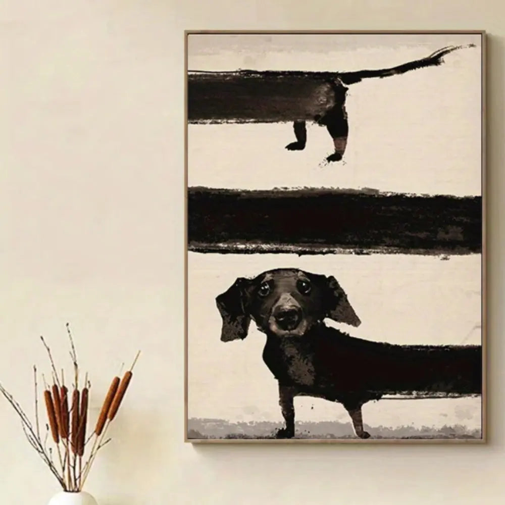 Abstract Dachshund Canvas Print Raining Cats and Dogs