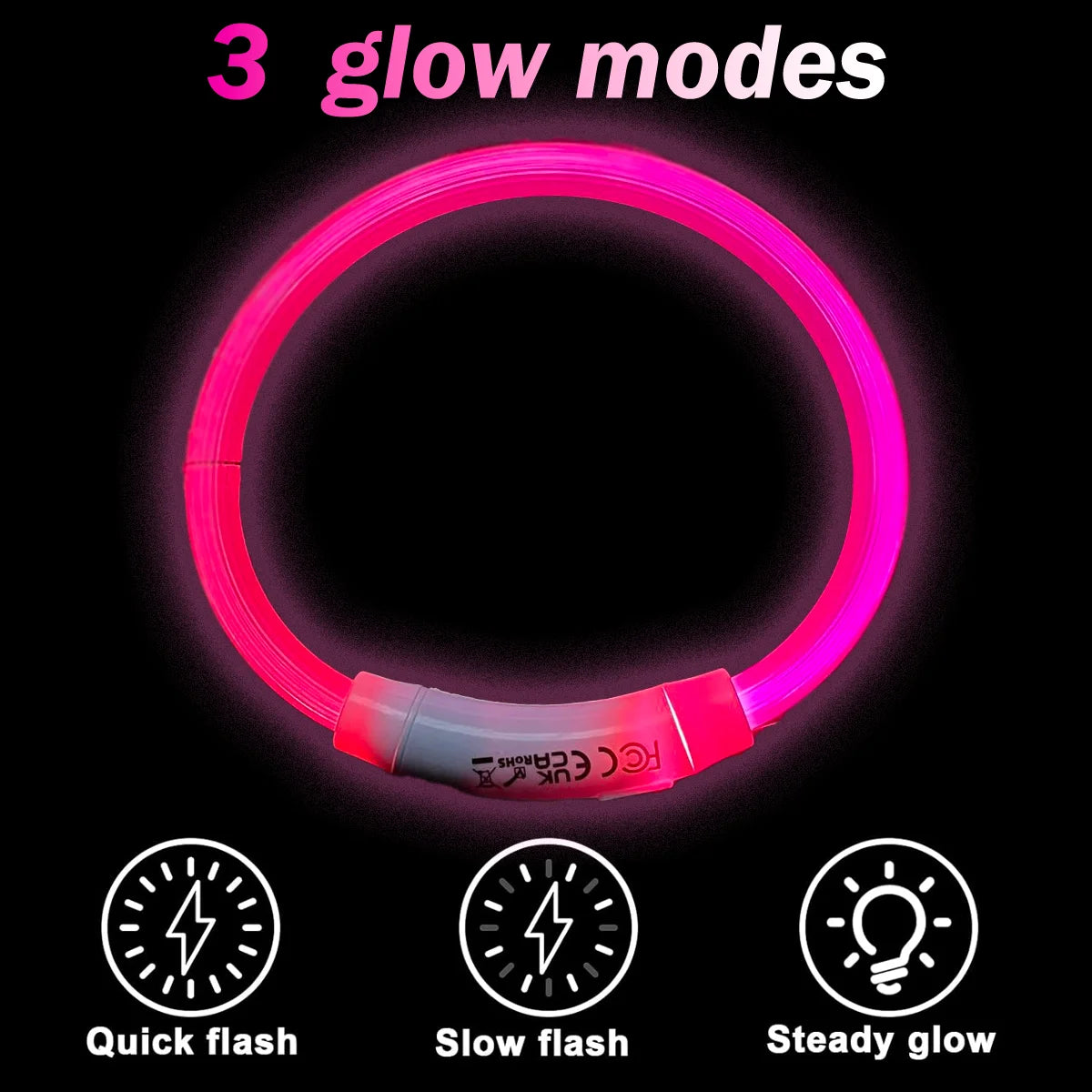 USB Rechargeable Light Up Dog Collar with LED