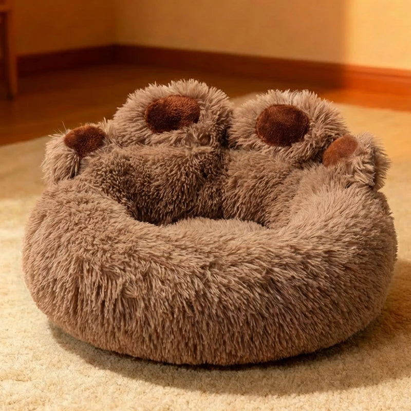 Paw-shaped Cozy Pet Bed for Small to Larger Pets