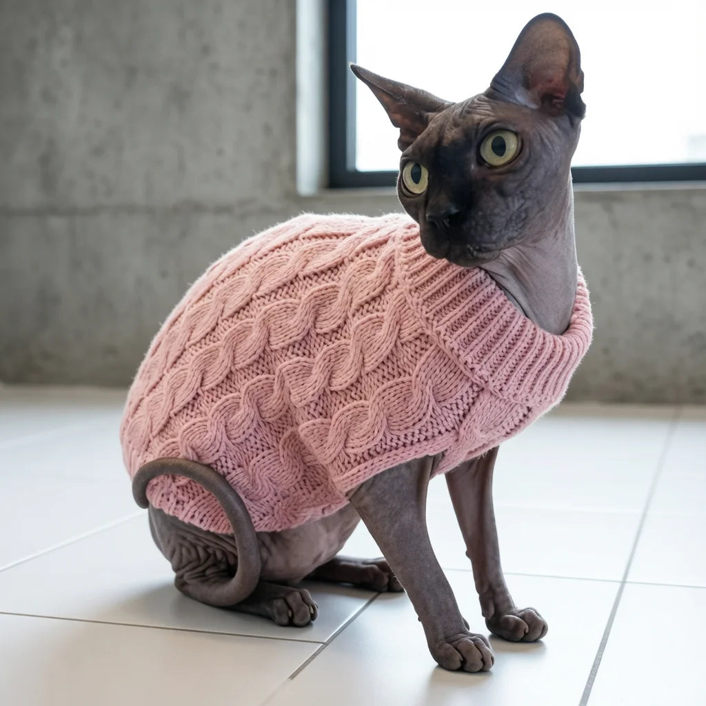 Cable Knit Sweater for Small Pets
