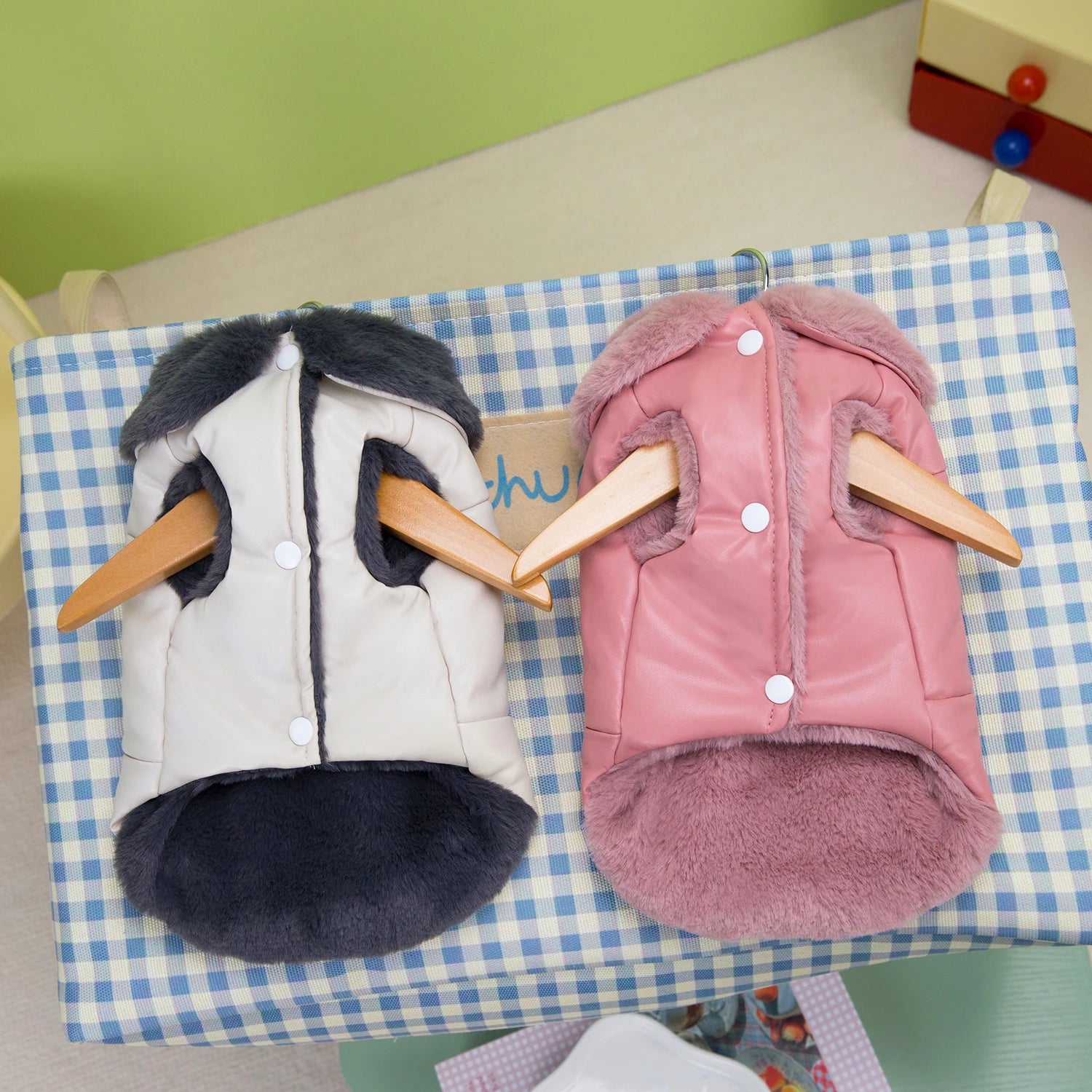 Winter Dog Jacket with Faux Fur Collar