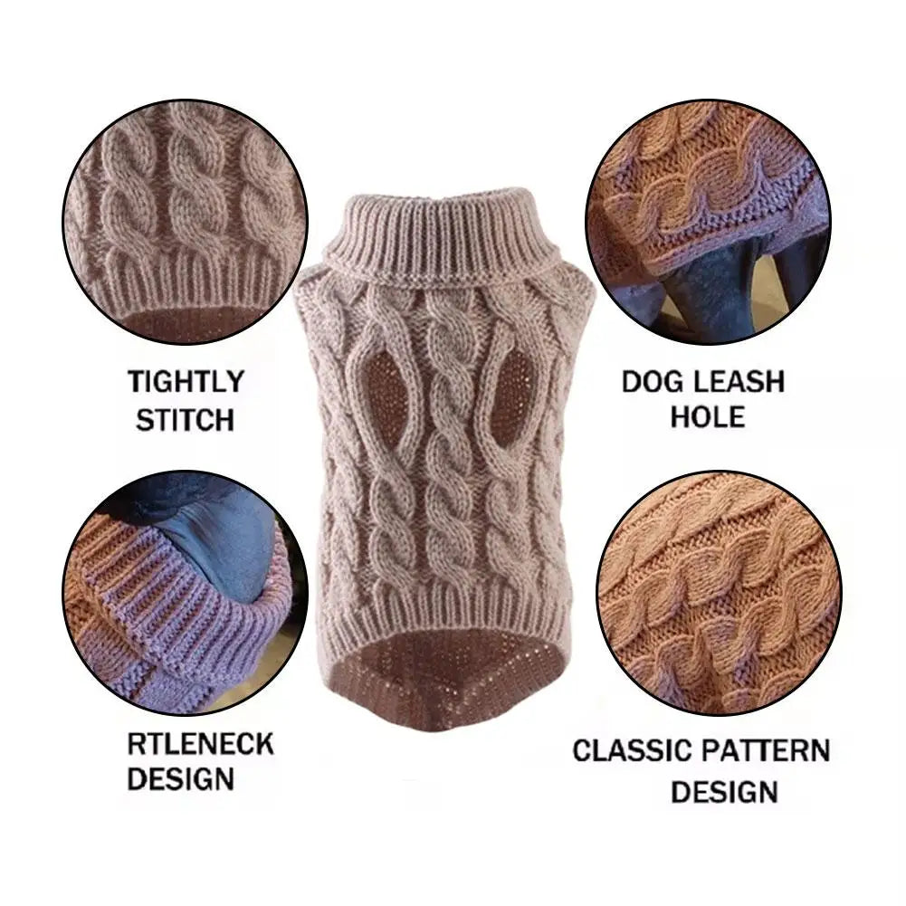 Cable Knit Sweater for Small Pets