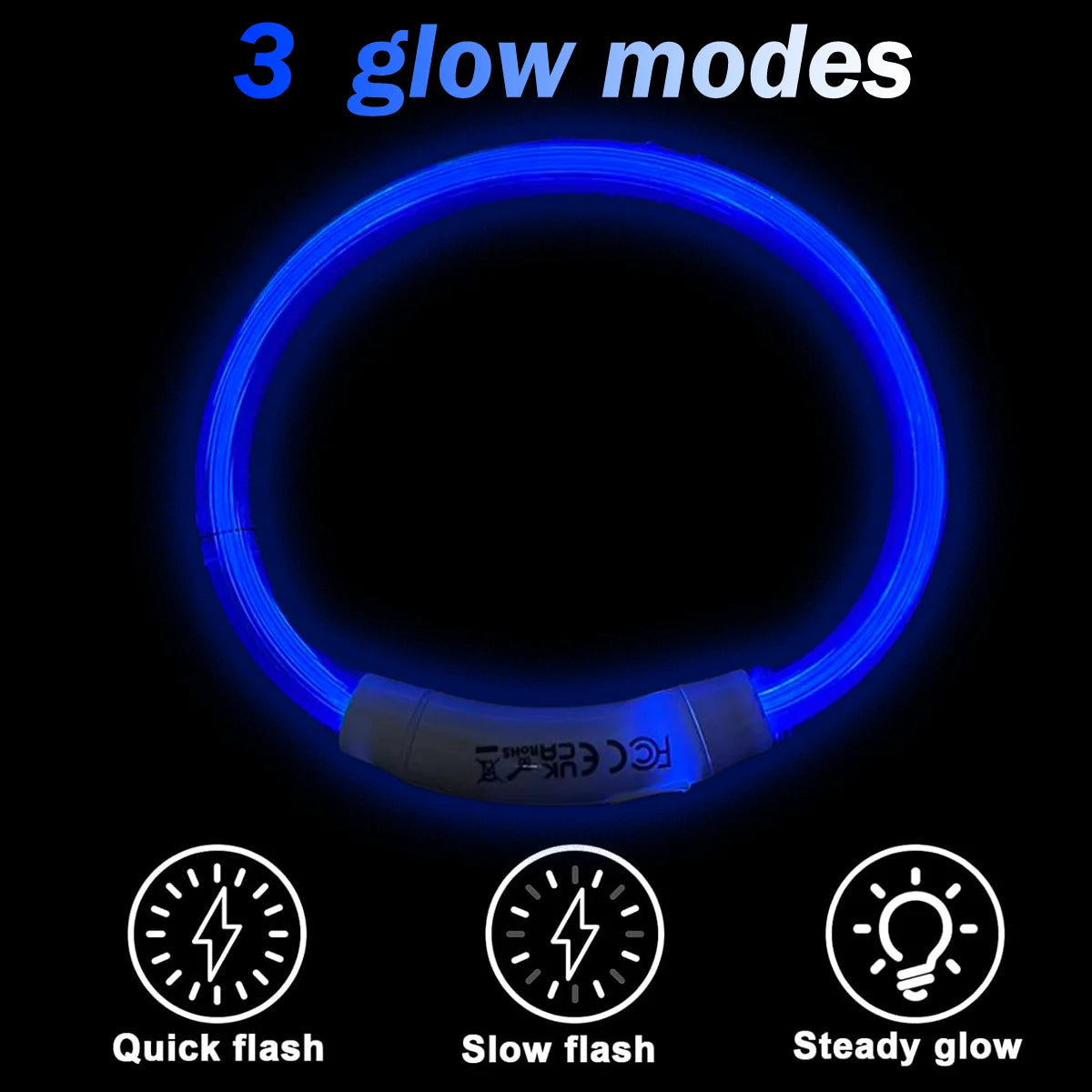 USB Rechargeable Light Up Dog Collar with LED