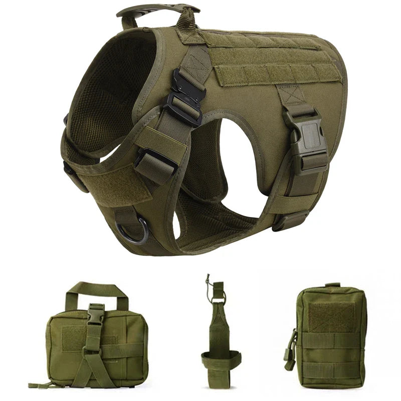 Tactical Military Dog Harness and Leash Set