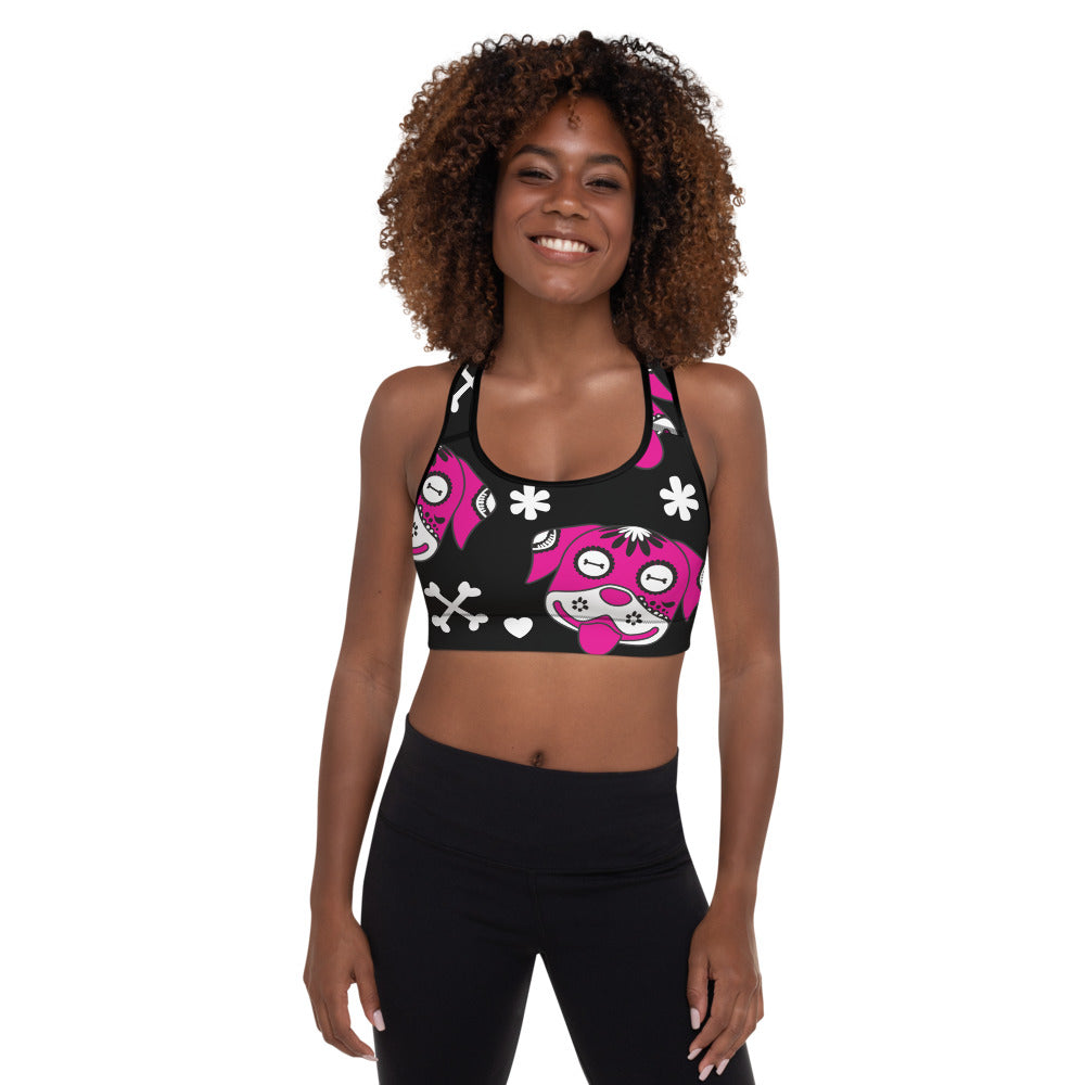 Day of the Dog Pink Padded Sports Bra-0